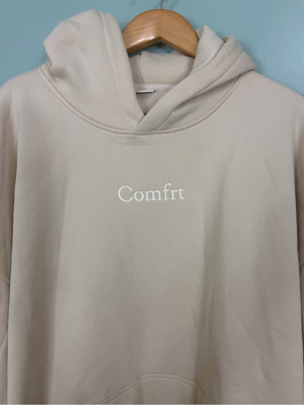 Comfrt Hoodie Beige Cream Size 3XL Pullover Extra Soft Heavy Thick - Picture 2 of 7